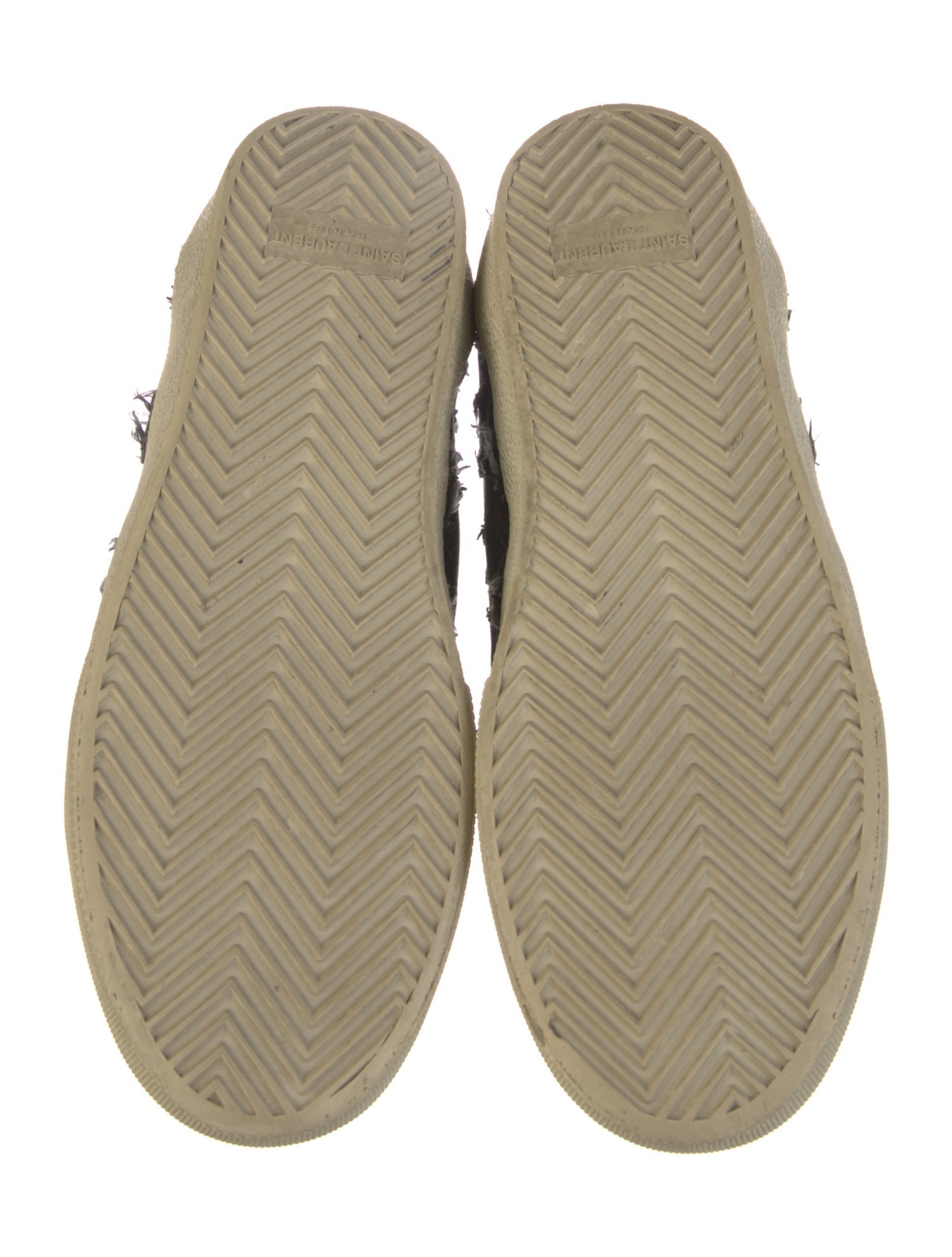 Saint Laurent Denim Distressed Accents Sneakers